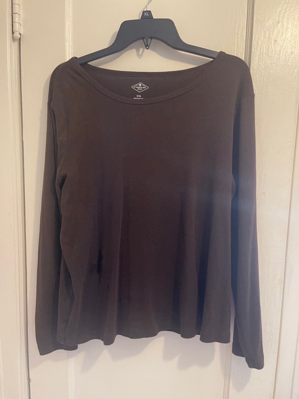 St. John's Bay Long-Sleeve Scoop Neck Top - Dark Brown - XXL (item 51)